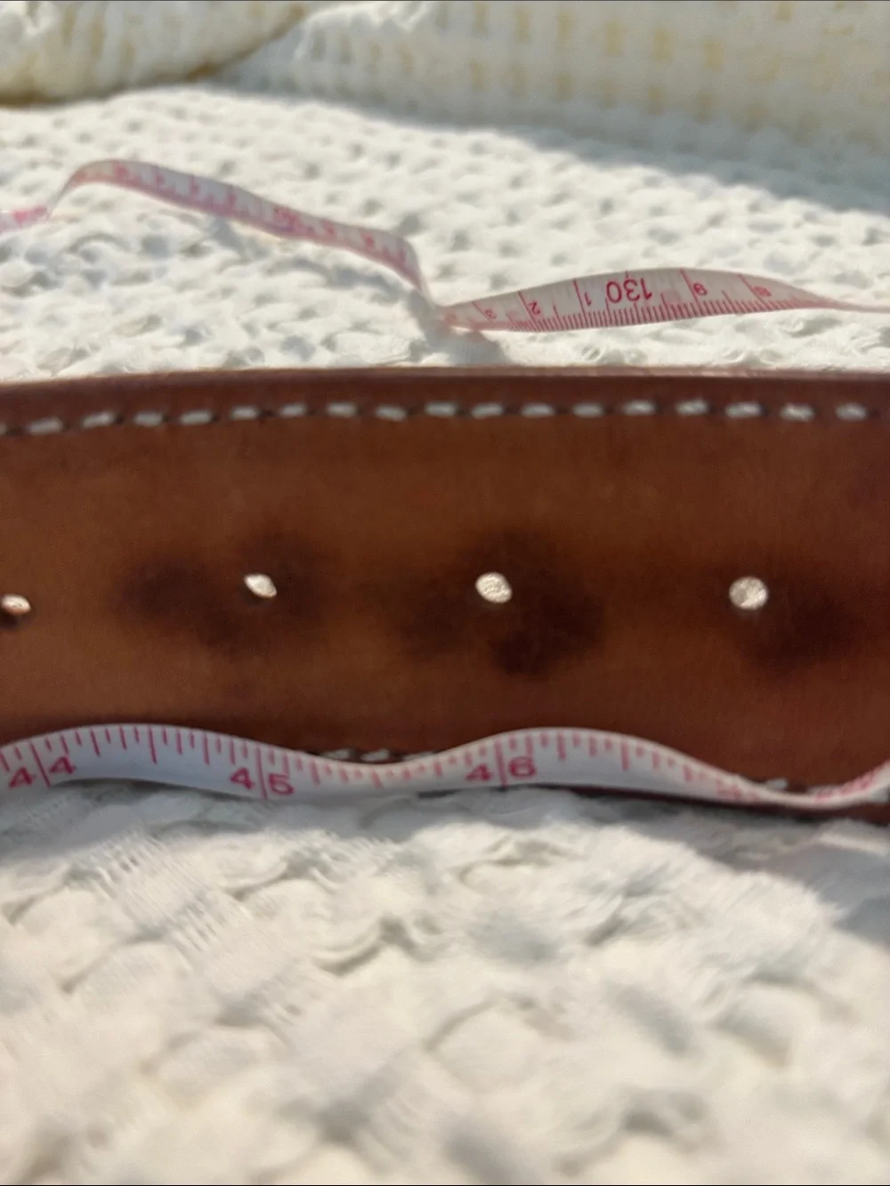 D. Johnston Maker in Alaska Men's Leather Belt Brown with Stitching Brass Buckle